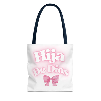 Hija De Dios Chic Tote Bag, Stylish Grocery Bag, Gifts for Mom, Birthday Tote, Inspirational Gift Bag