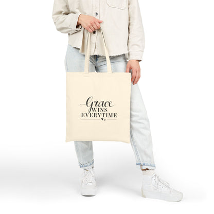 Grace Wins Everytime Cotton Canvas Tote Bag