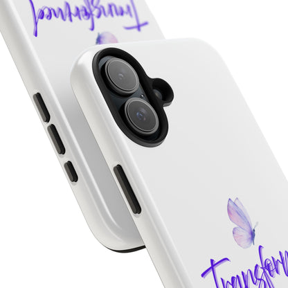 Transformed Phone Case - Inspirational Butterfly Design, Tough Phone Cover, Bible Verse Accessory, Unique Gift for Faith Lovers