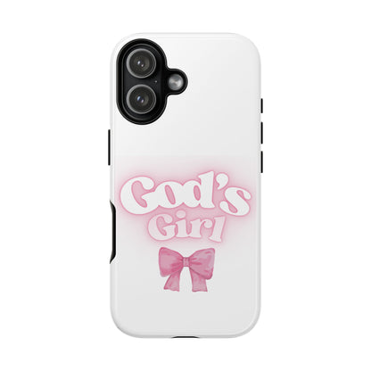 God's Girl Cute Phone Case, Pink Bow Case, Faith-Based Gifts, Christian Accessories, Birthday Present, Inspirational Jewelry