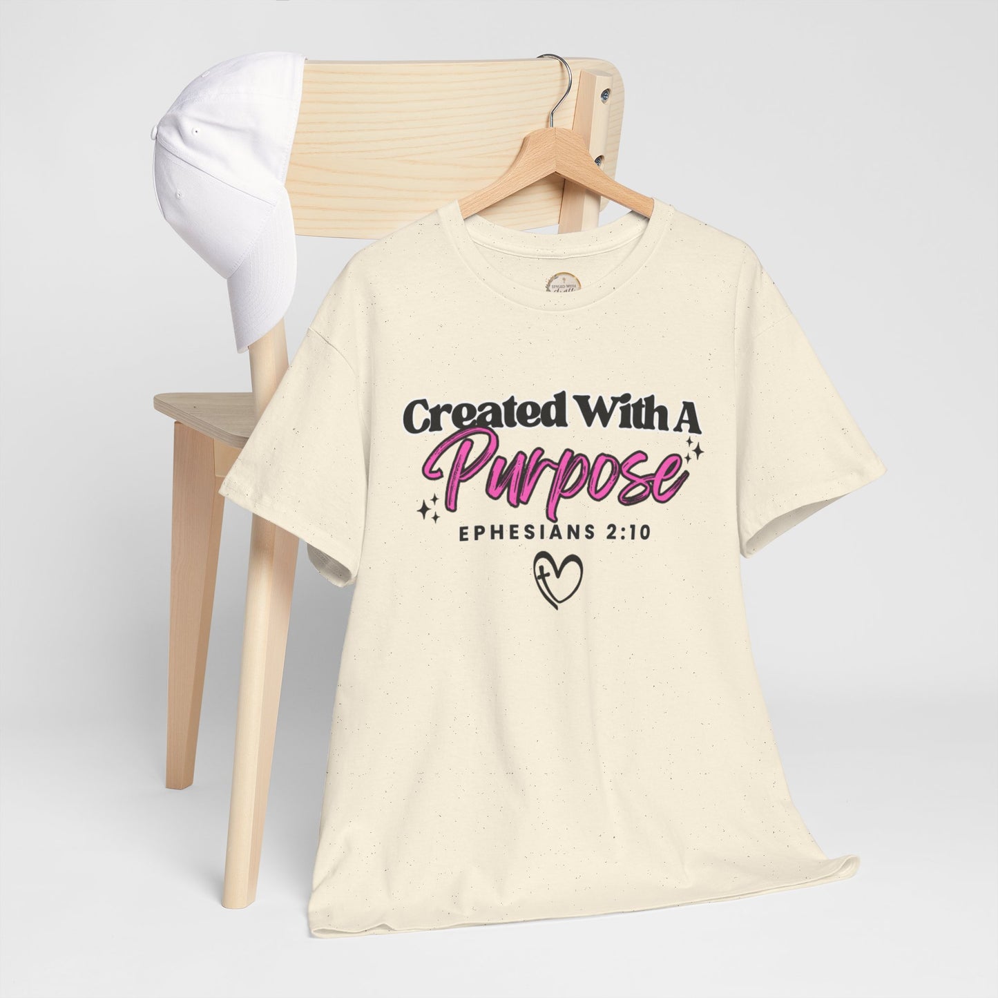 Created With A Purpose T-Shirt — Ephesians 2:10 Christian Faith Tee