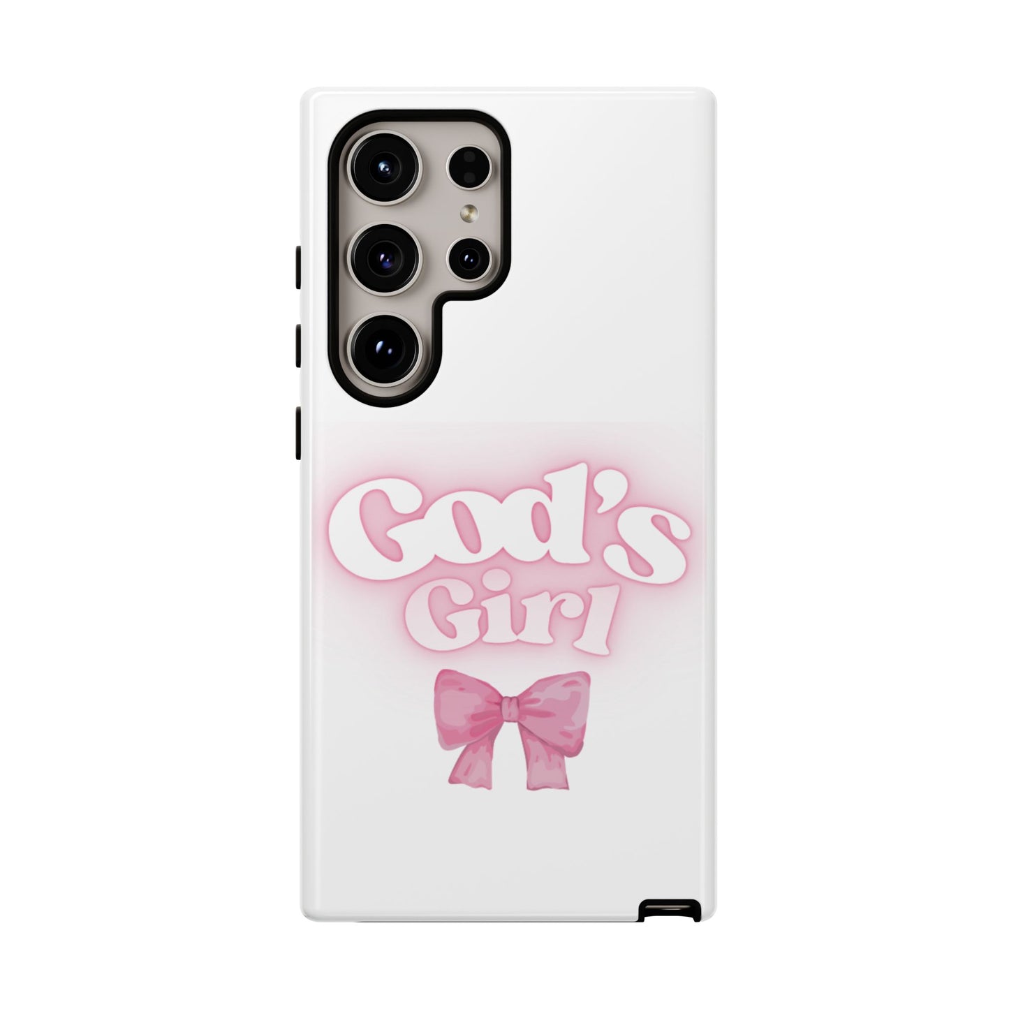 God's Girl Cute Phone Case, Pink Bow Case, Faith-Based Gifts, Christian Accessories, Birthday Present, Inspirational Jewelry