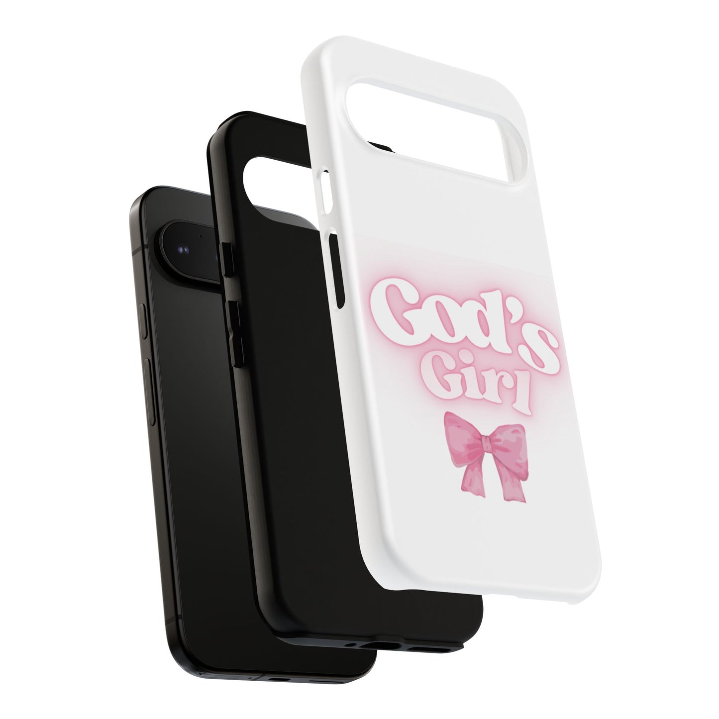 God's Girl Cute Phone Case, Pink Bow Case, Faith-Based Gifts, Christian Accessories, Birthday Present, Inspirational Jewelry