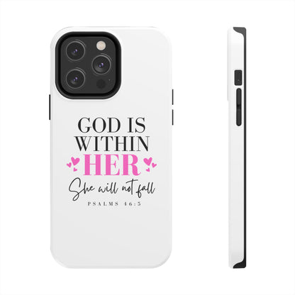 Empowering Tough Phone Case - "God is Within Her" Inspirational Design