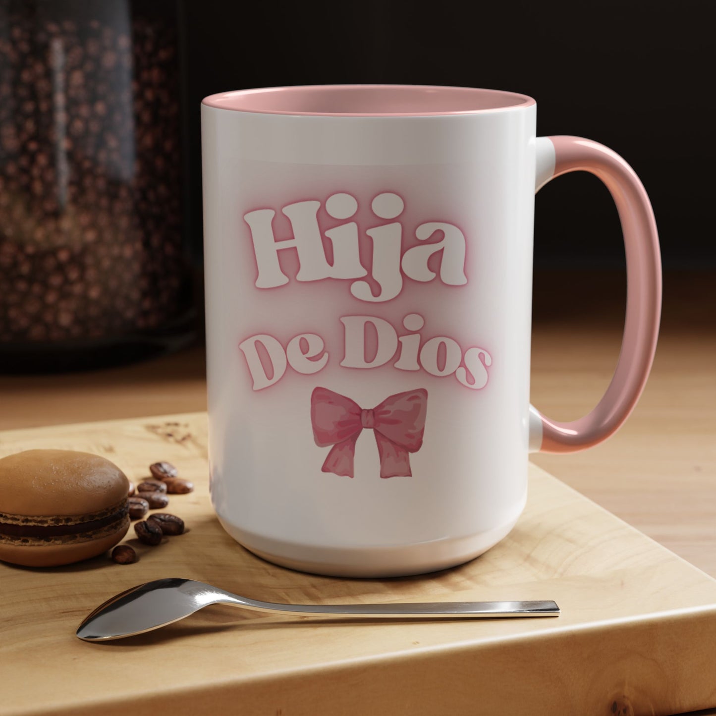 Hija De Dios Accent Coffee Mug - Perfect Gift for Moms, Inspirational Drinkware, Birthday, Faith Celebration, Unique Coffee Cup