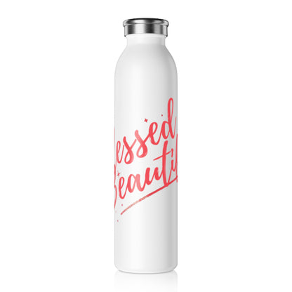 Motivational Slim Water Bottle - Blessed & Beautiful