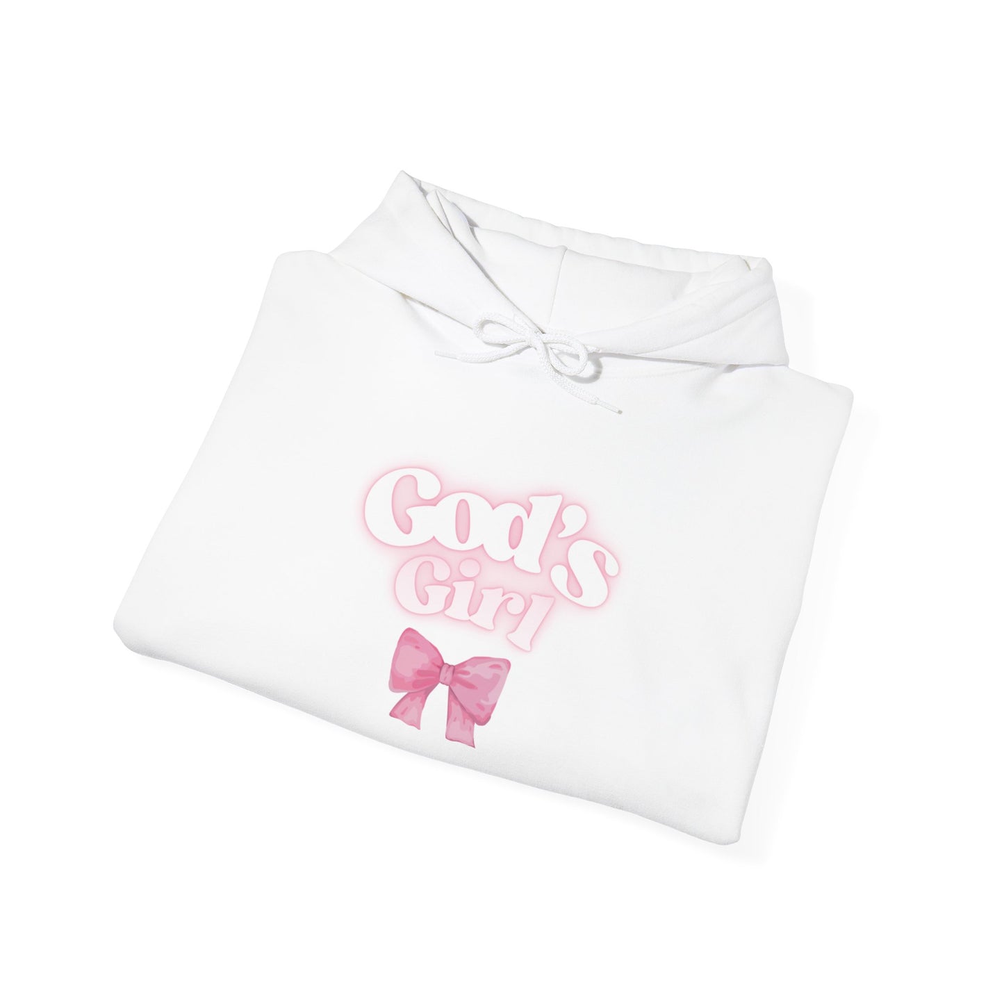 God's Girl Pink Bow Hoodie, Cute Christian Sweatshirt, Cozy Gift for Her, Inspirational Apparel, Faith-Based Clothing