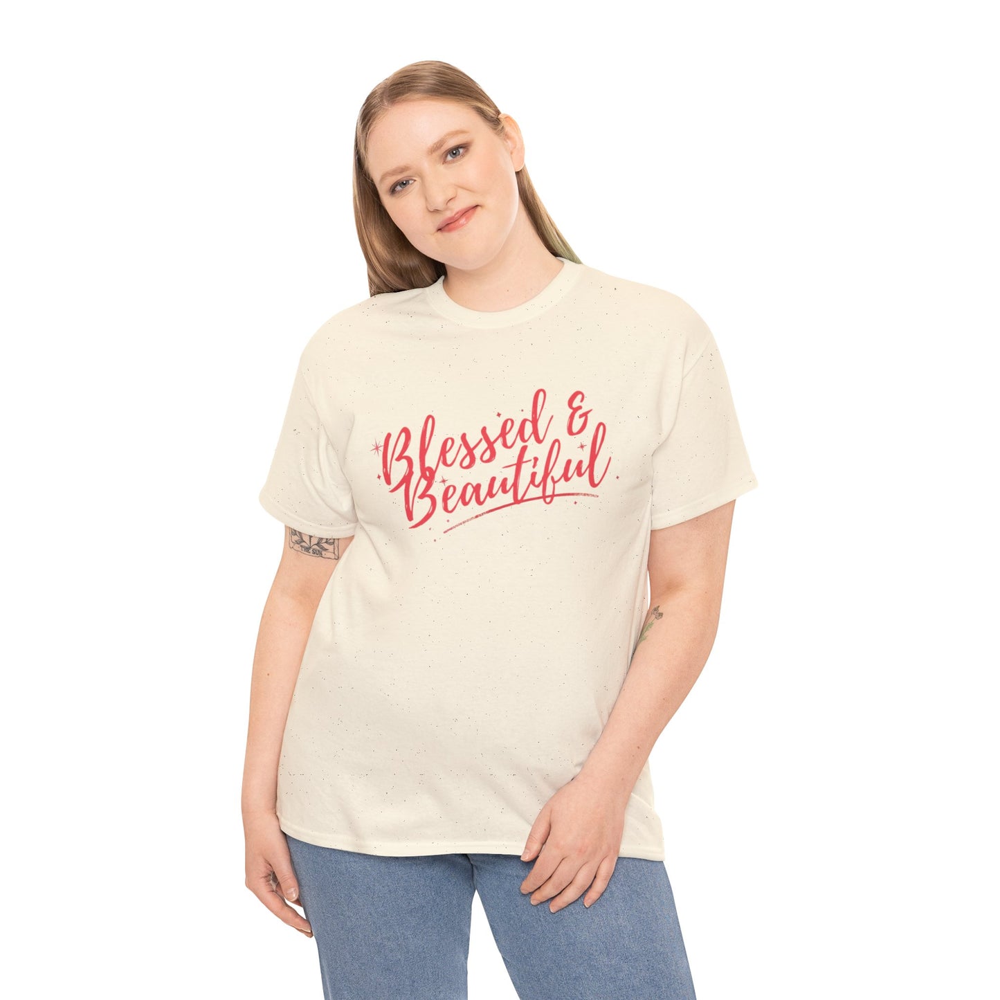 Blessed & Beautiful Unisex Heavy Cotton Tee - Inspirational Casual Wear