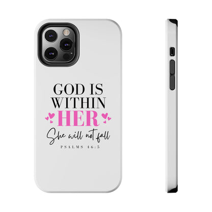 Empowering Tough Phone Case - "God is Within Her" Inspirational Design