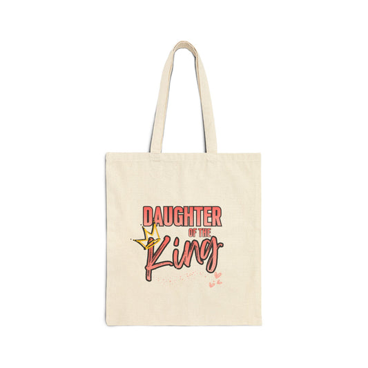 Daughter of the King Canvas Tote Bag – Faith-Based Christian Gift