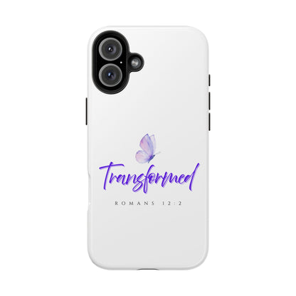 Transformed Phone Case - Inspirational Butterfly Design, Tough Phone Cover, Bible Verse Accessory, Unique Gift for Faith Lovers