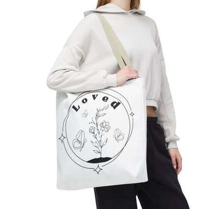 Loved Tote Bag - Stylish All-Over Print for Women's Spiritual Journey