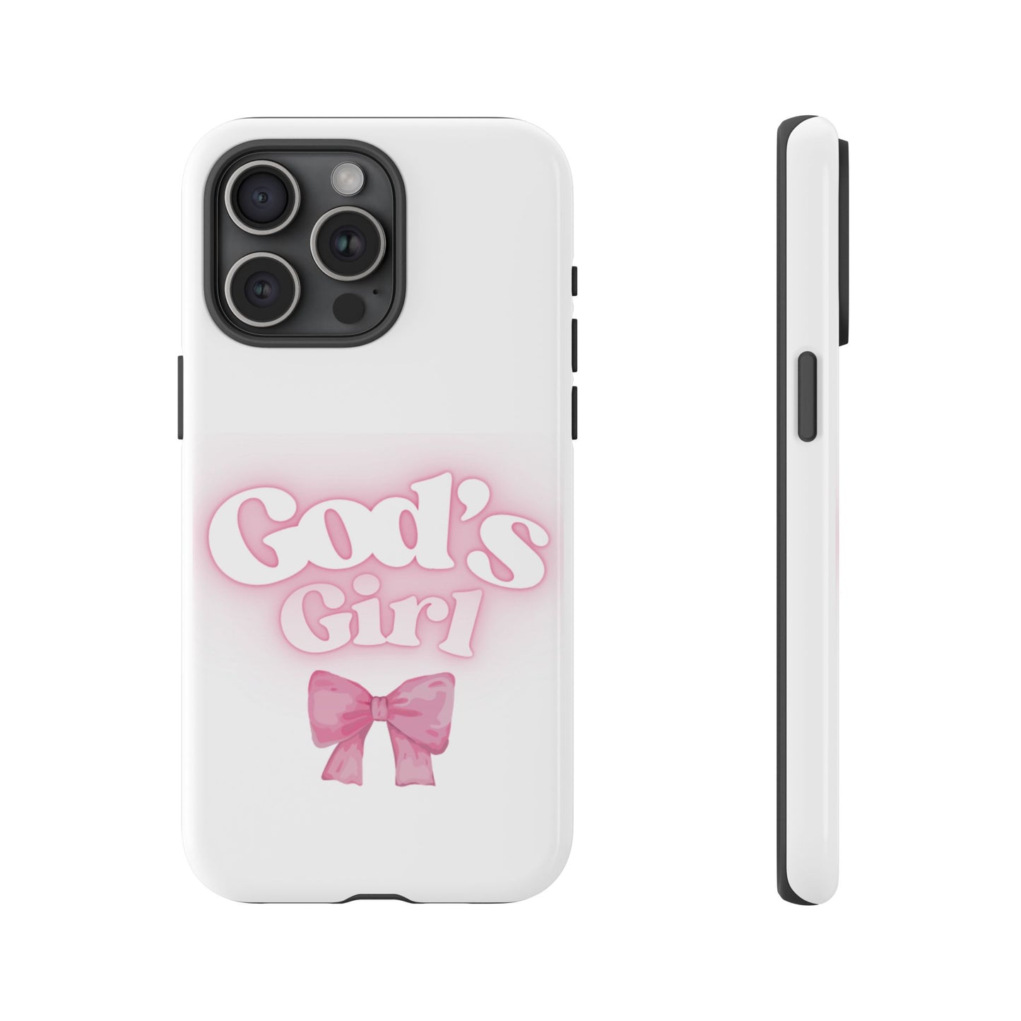 God's Girl Cute Phone Case, Pink Bow Case, Faith-Based Gifts, Christian Accessories, Birthday Present, Inspirational Jewelry