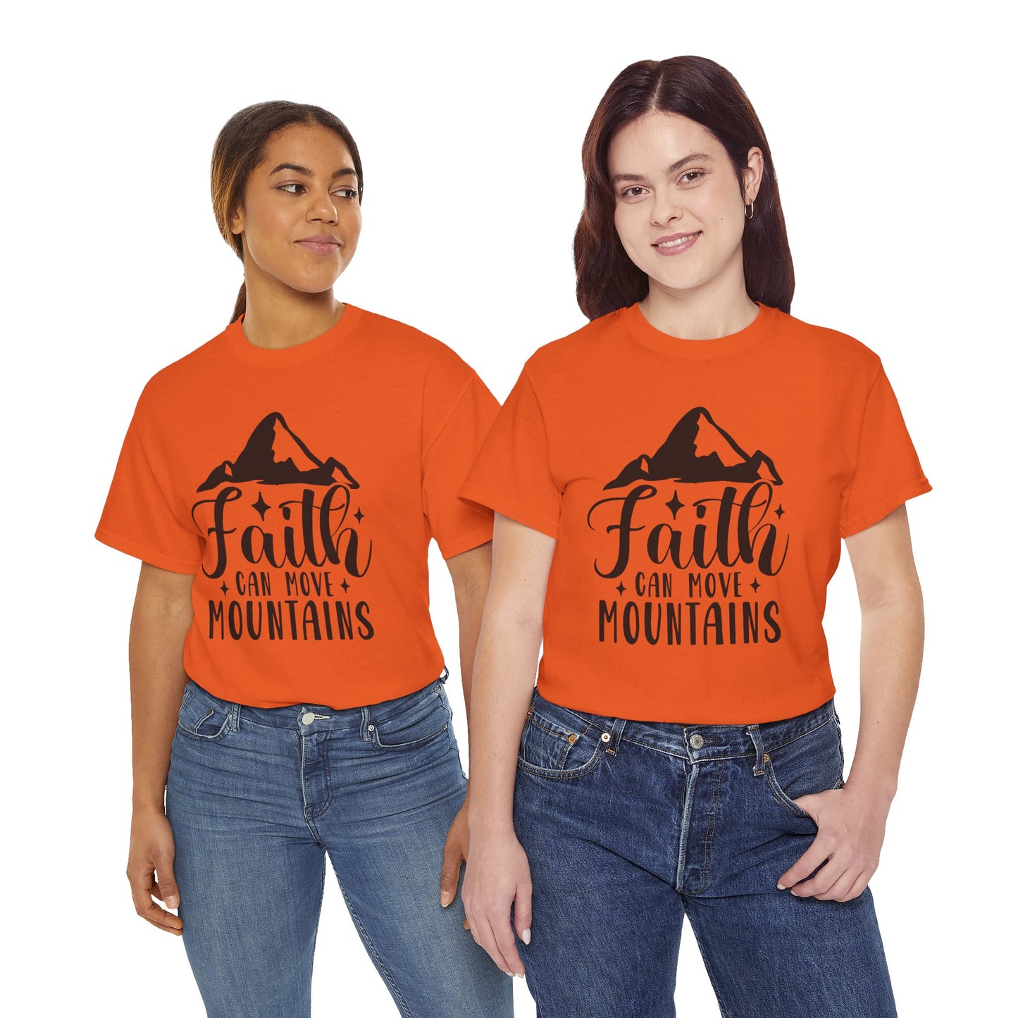 Faith Can Move Mountains - Unisex Heavy Cotton Tee