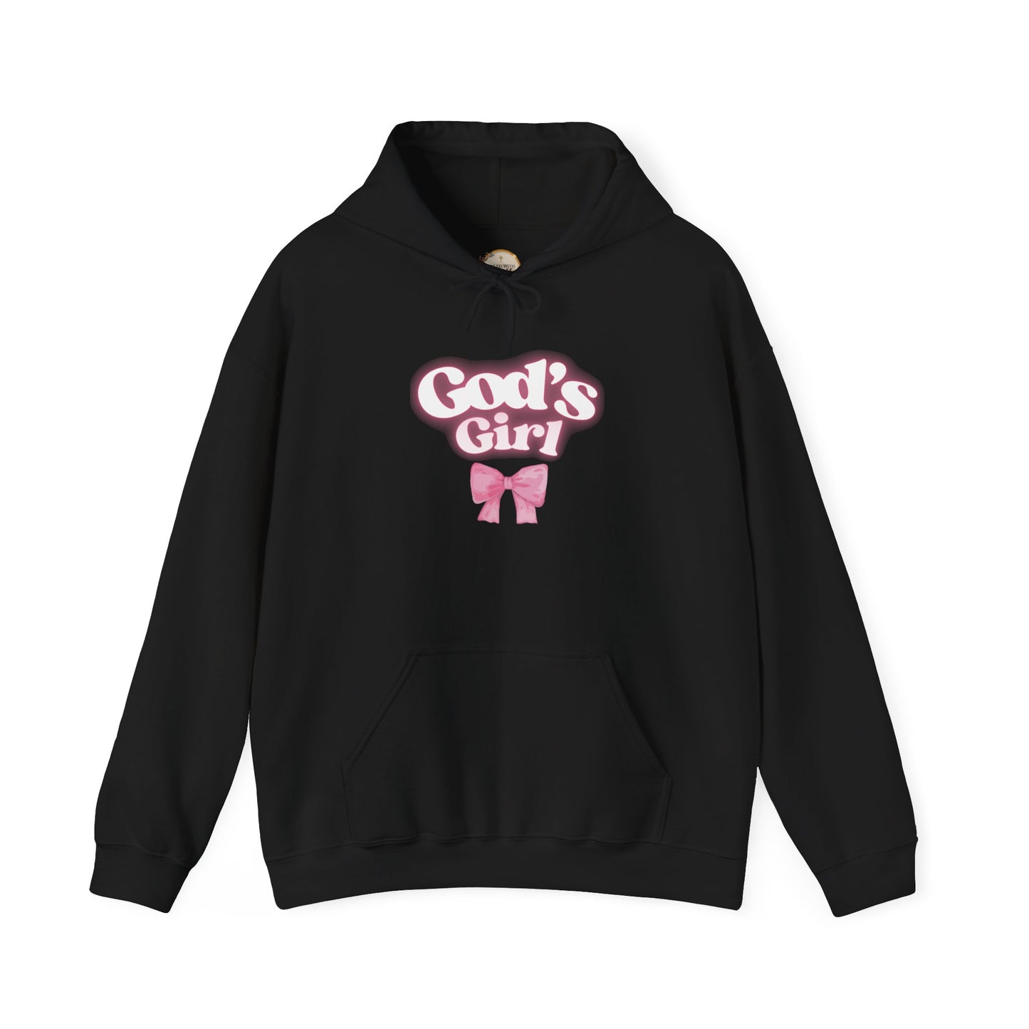 God's Girl Pink Bow Hoodie, Cute Christian Sweatshirt, Cozy Gift for Her, Inspirational Apparel, Faith-Based Clothing