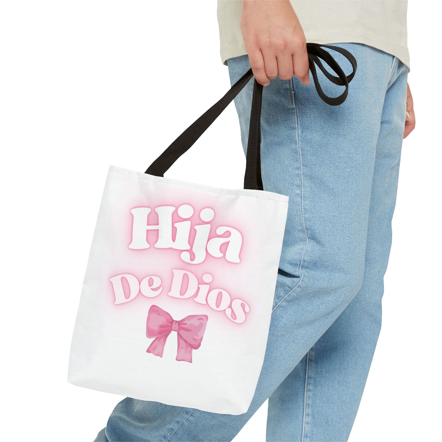 Hija De Dios Chic Tote Bag, Stylish Grocery Bag, Gifts for Mom, Birthday Tote, Inspirational Gift Bag