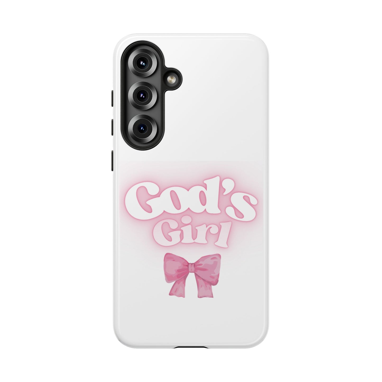 God's Girl Cute Phone Case, Pink Bow Case, Faith-Based Gifts, Christian Accessories, Birthday Present, Inspirational Jewelry