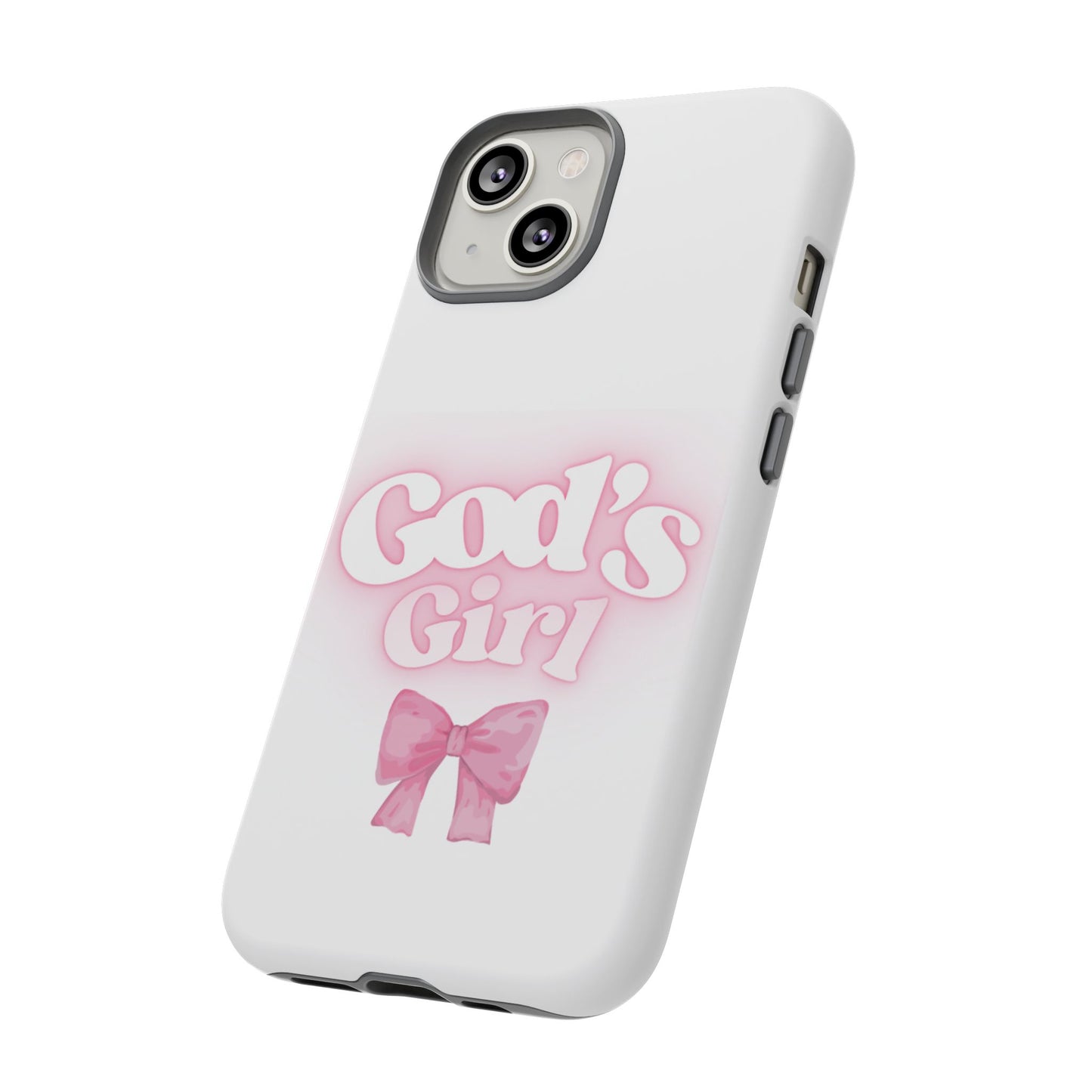 God's Girl Cute Phone Case, Pink Bow Case, Faith-Based Gifts, Christian Accessories, Birthday Present, Inspirational Jewelry