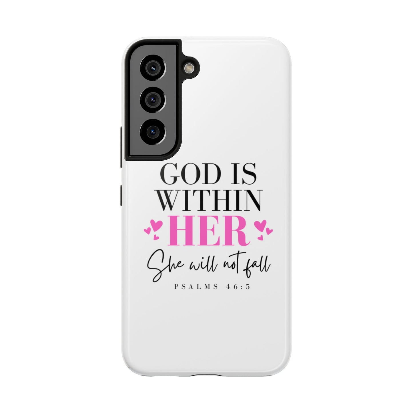 Empowering Tough Phone Case - "God is Within Her" Inspirational Design