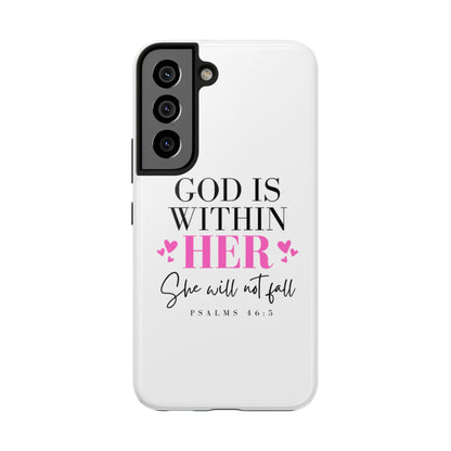 Empowering Tough Phone Case - "God is Within Her" Inspirational Design