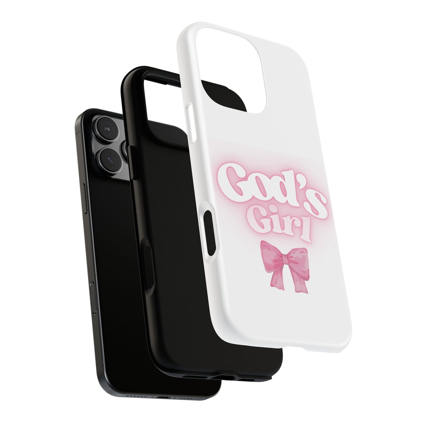 God's Girl Cute Phone Case, Pink Bow Case, Faith-Based Gifts, Christian Accessories, Birthday Present, Inspirational Jewelry