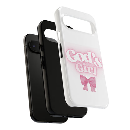 God's Girl Cute Phone Case, Pink Bow Case, Faith-Based Gifts, Christian Accessories, Birthday Present, Inspirational Jewelry