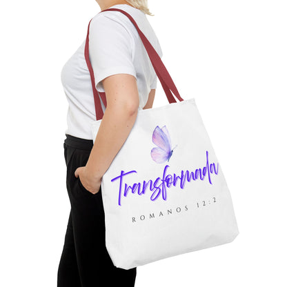 Transformada Tote Bag, Motivational Gift, Eco-Friendly Shopper, Women's Fashion, Bible Verse Accessory