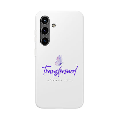 Transformed Phone Case - Inspirational Butterfly Design, Tough Phone Cover, Bible Verse Accessory, Unique Gift for Faith Lovers