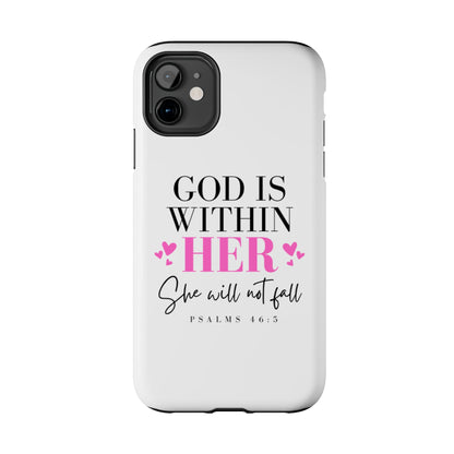 Empowering Tough Phone Case - "God is Within Her" Inspirational Design
