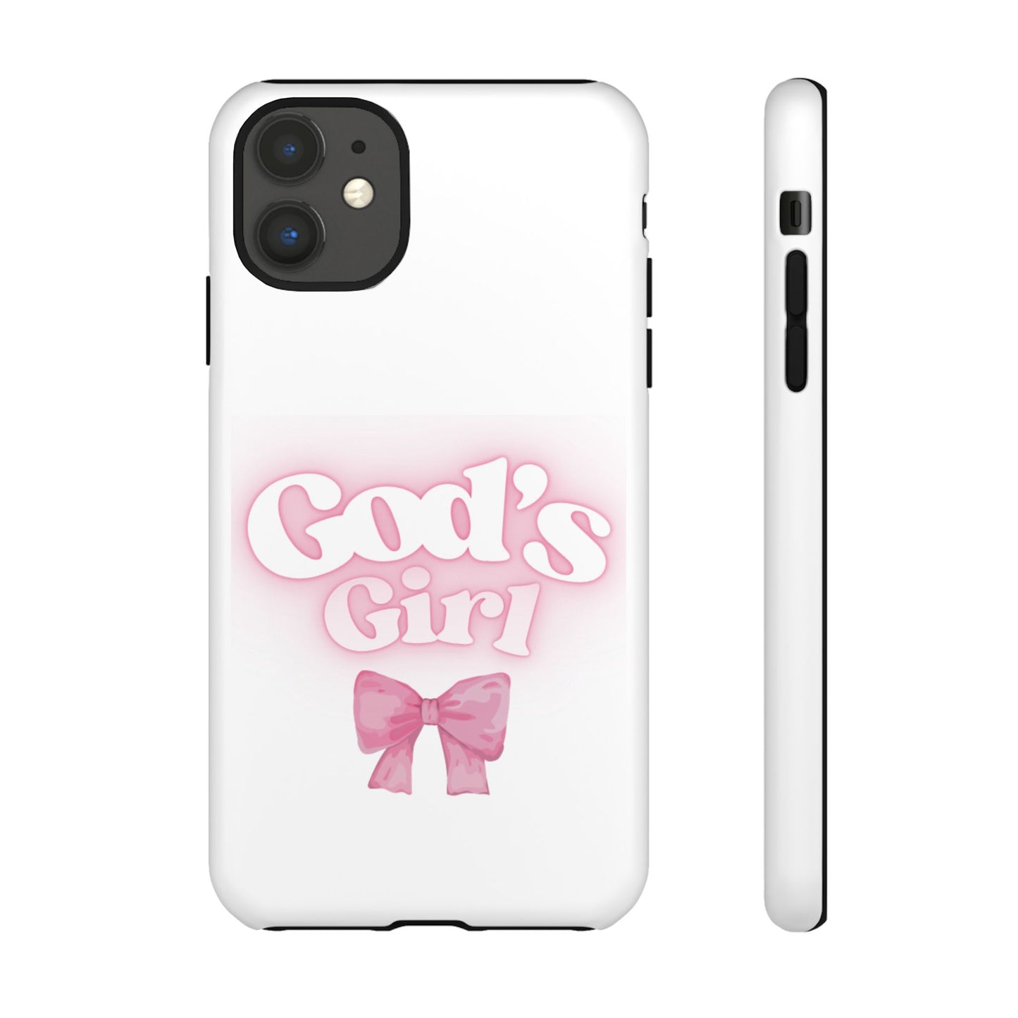 God's Girl Cute Phone Case, Pink Bow Case, Faith-Based Gifts, Christian Accessories, Birthday Present, Inspirational Jewelry