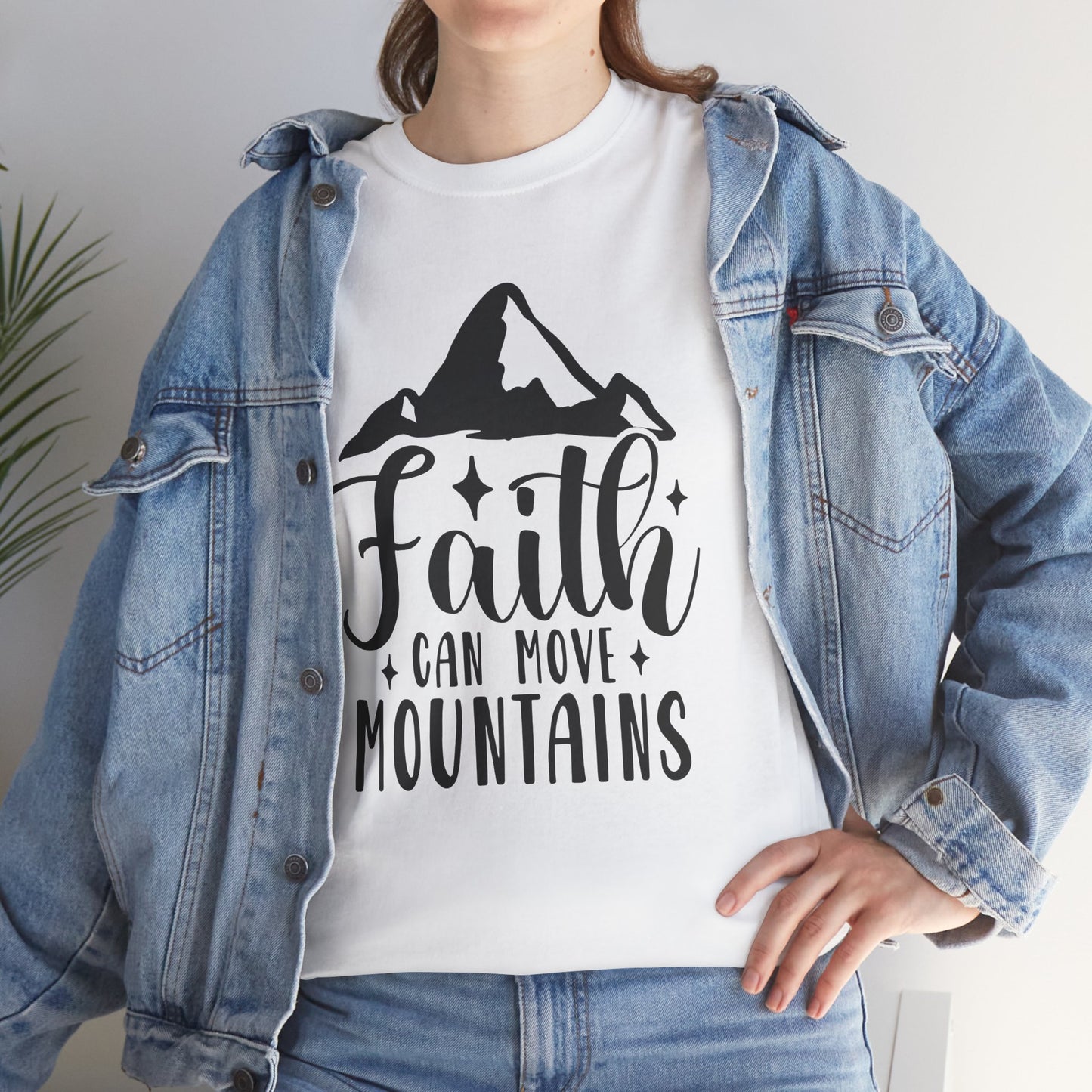 Faith Can Move Mountains - Unisex Heavy Cotton Tee