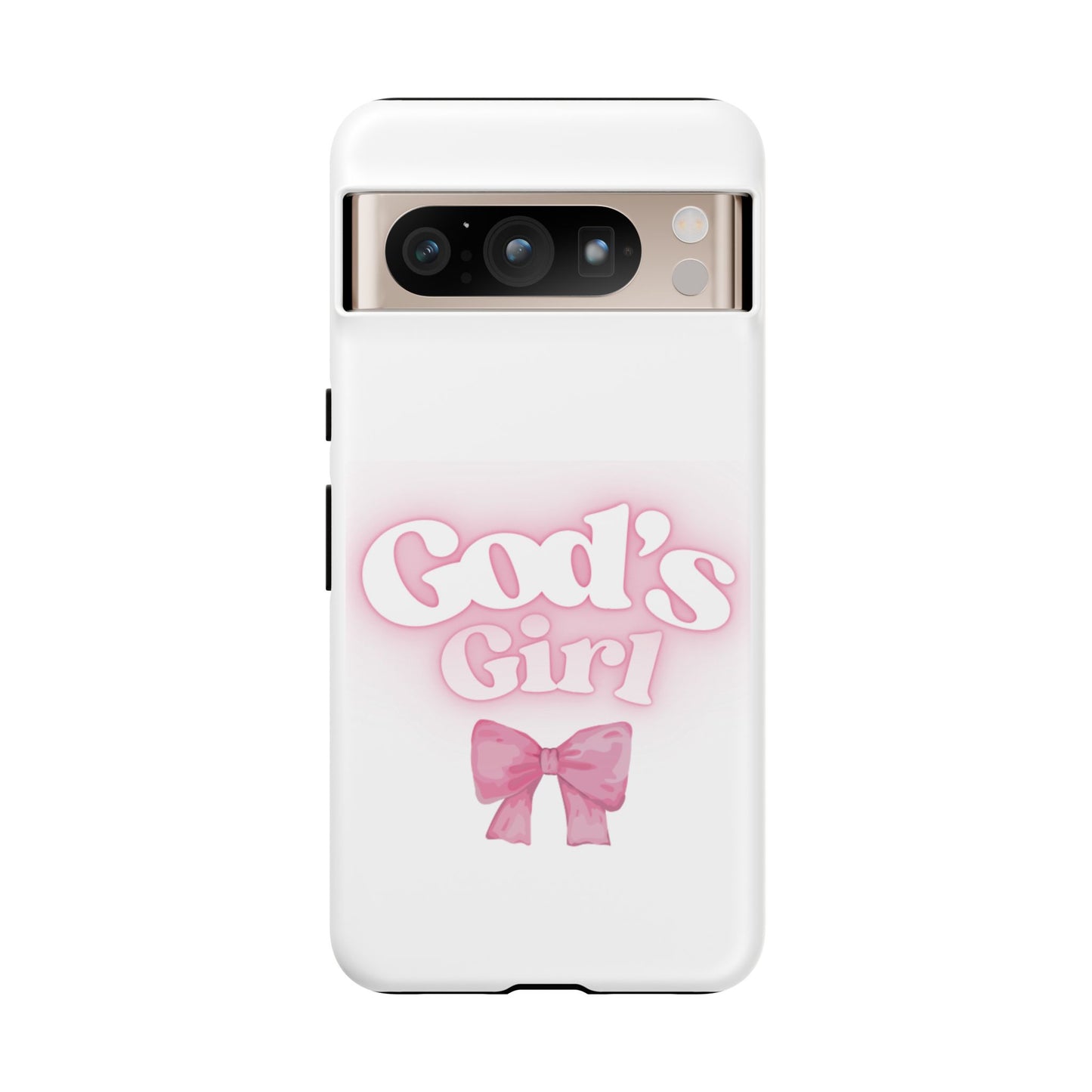 God's Girl Cute Phone Case, Pink Bow Case, Faith-Based Gifts, Christian Accessories, Birthday Present, Inspirational Jewelry