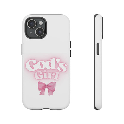God's Girl Cute Phone Case, Pink Bow Case, Faith-Based Gifts, Christian Accessories, Birthday Present, Inspirational Jewelry
