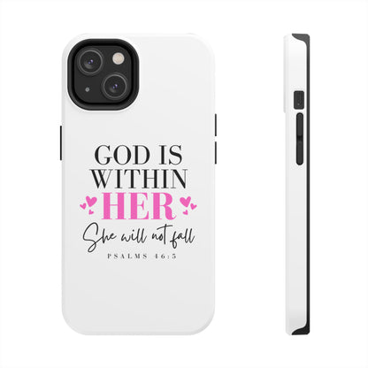 Empowering Tough Phone Case - "God is Within Her" Inspirational Design