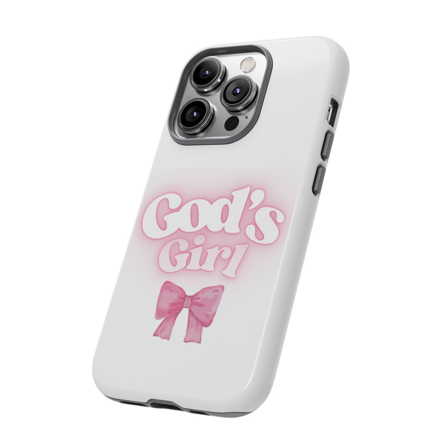 God's Girl Cute Phone Case, Pink Bow Case, Faith-Based Gifts, Christian Accessories, Birthday Present, Inspirational Jewelry