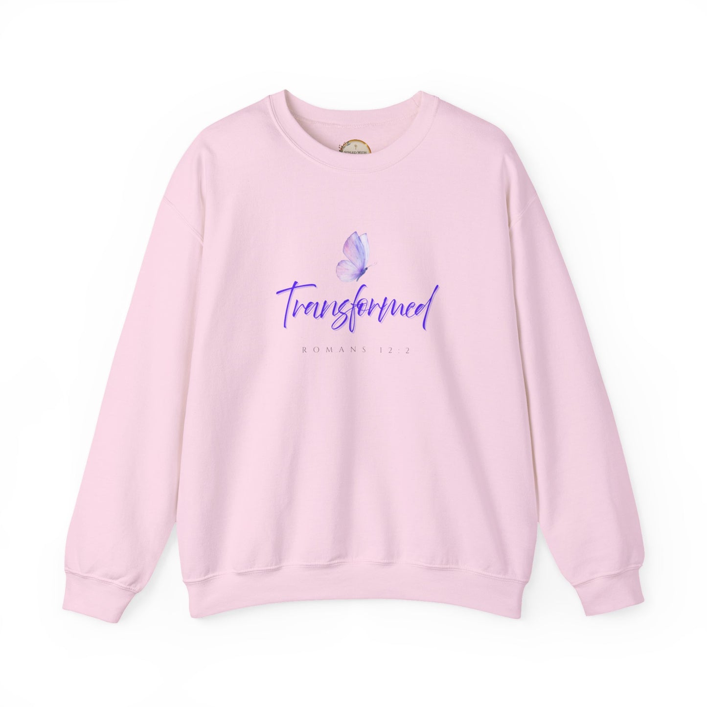 Transformed Butterfly Crewneck Sweatshirt — Inspirational Christian Faith Pullover