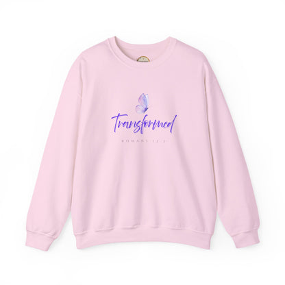Transformed Butterfly Crewneck Sweatshirt — Inspirational Christian Faith Pullover