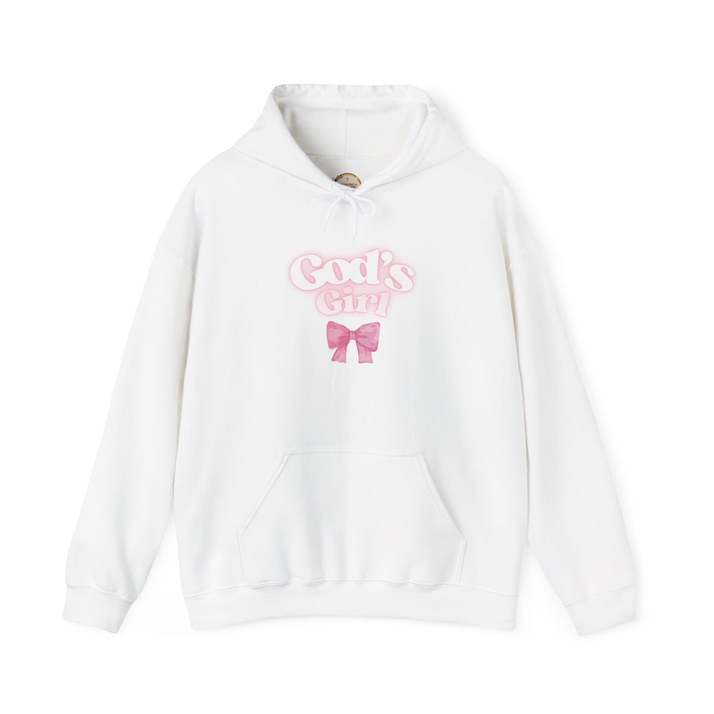 God's Girl Pink Bow Hoodie, Cute Christian Sweatshirt, Cozy Gift for Her, Inspirational Apparel, Faith-Based Clothing