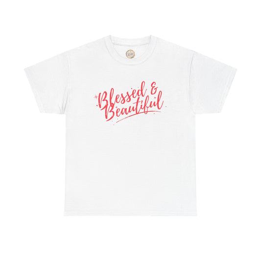 Blessed & Beautiful Unisex Heavy Cotton Tee - Inspirational Casual Wear