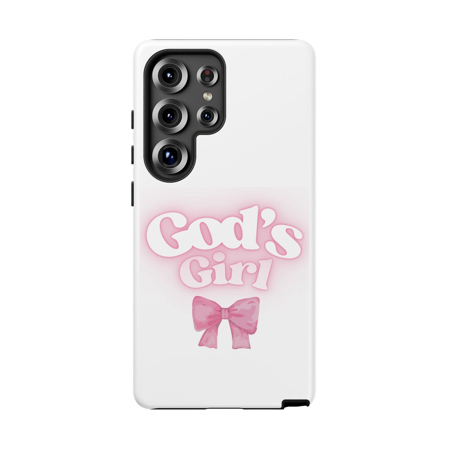 God's Girl Cute Phone Case, Pink Bow Case, Faith-Based Gifts, Christian Accessories, Birthday Present, Inspirational Jewelry