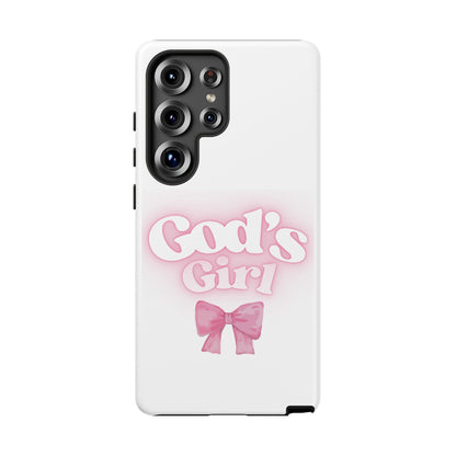 God's Girl Cute Phone Case, Pink Bow Case, Faith-Based Gifts, Christian Accessories, Birthday Present, Inspirational Jewelry