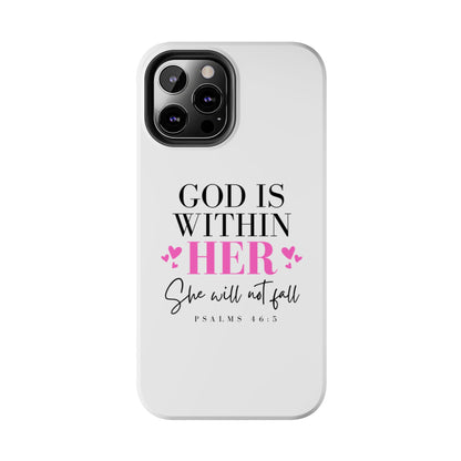 Empowering Tough Phone Case - "God is Within Her" Inspirational Design