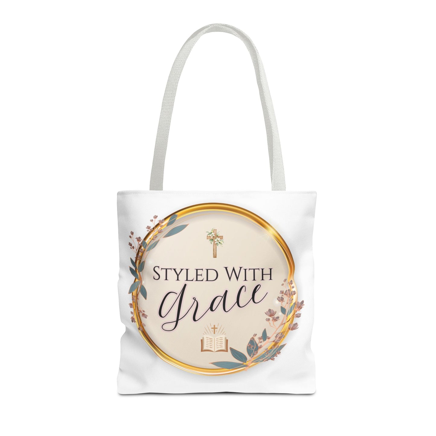 Styled With Grace | Elegant Faith-Inspired Tote Bag, Christian Gift, Inspirational Bag, Stylish Reusable Tote, Religious Accessories