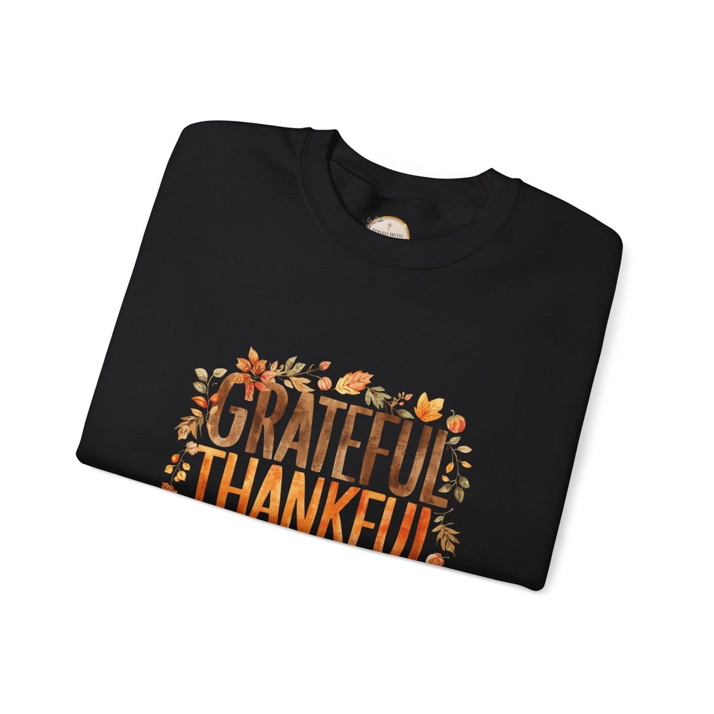 Grateful Thankful Blessed Sweatshirt — Thanksgiving Fall Crewneck
