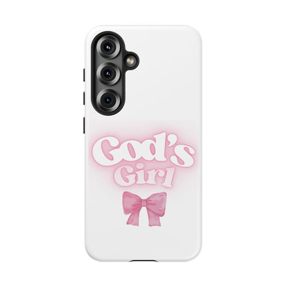 God's Girl Cute Phone Case, Pink Bow Case, Faith-Based Gifts, Christian Accessories, Birthday Present, Inspirational Jewelry