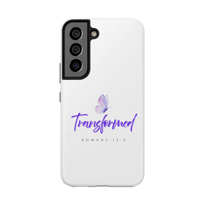 Transformed Phone Case - Inspirational Butterfly Design, Tough Phone Cover, Bible Verse Accessory, Unique Gift for Faith Lovers