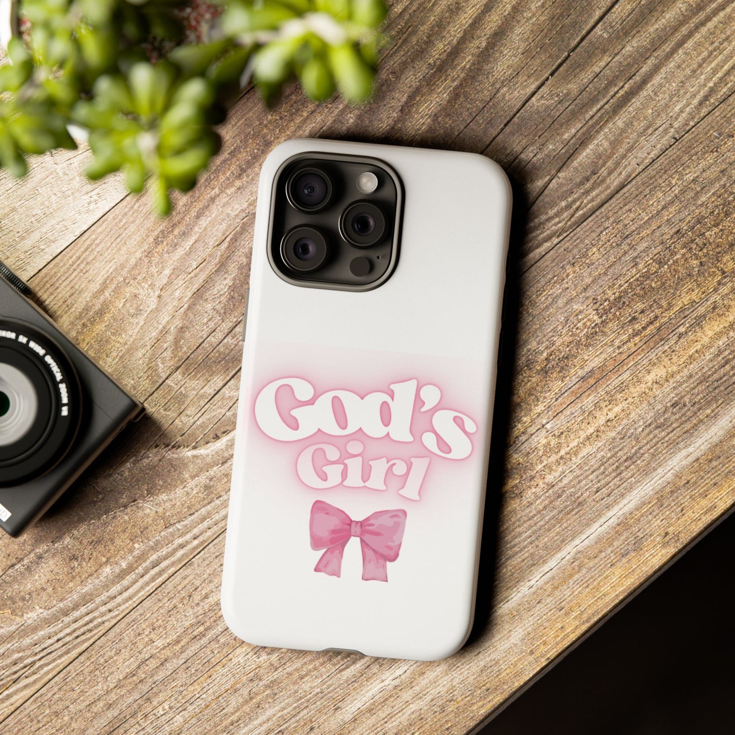 God's Girl Cute Phone Case, Pink Bow Case, Faith-Based Gifts, Christian Accessories, Birthday Present, Inspirational Jewelry