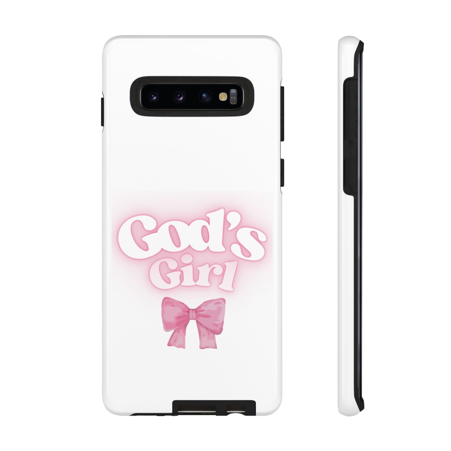 God's Girl Cute Phone Case, Pink Bow Case, Faith-Based Gifts, Christian Accessories, Birthday Present, Inspirational Jewelry
