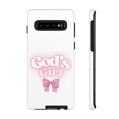 God's Girl Cute Phone Case, Pink Bow Case, Faith-Based Gifts, Christian Accessories, Birthday Present, Inspirational Jewelry