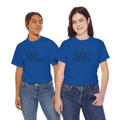 Grace Wins Every Time Tee — Inspirational Christian Graphic T-Shirt